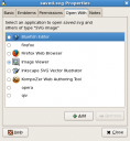Screenshot of Change open with in linux
